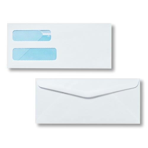Pitney Bowes® Envelopes #10 Gummed White Double Window 24lb Security Tint
