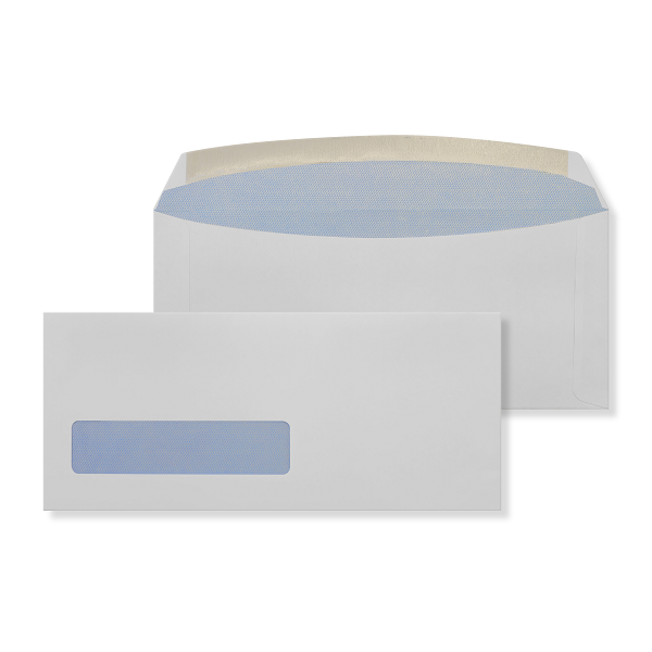 Pitney Bowes® #10 Single Window Gummed White Envelopes with Tint, 24# - 1,000 per box