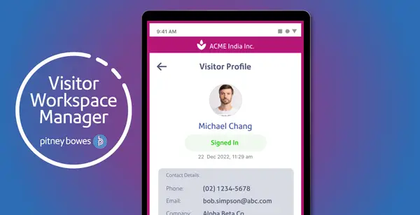 Visitor Management Companion sign-in App | Pitney Bowes