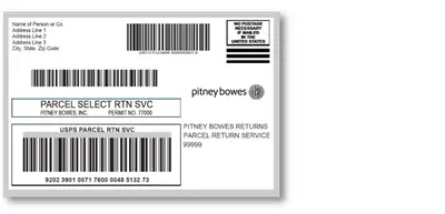 Pitney Bowes return label sample