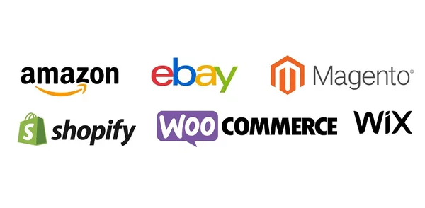 ecommerce integrations- amazon, ebay, magento, shopify, woocommerce, wix